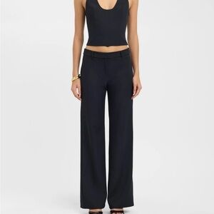 Kookai Black Wide-Leg Trousers